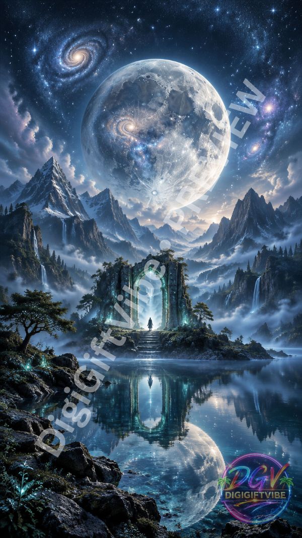 Celestial Gateway fantasy mobile wallpaper by DigiGiftVibe
