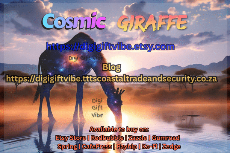 Cosmic Giraffe. DigiGiftVibe. Blog. African Sunsets.